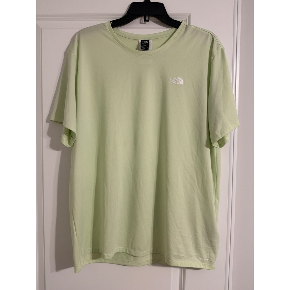 The North Face T-Shirt Mens XL Lime Green Excellent Circular Design FlashDry